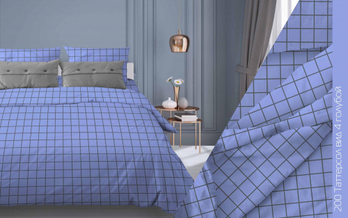 КПБ Бязь Гост Арт. 200-4 таттерсол голубой (пл. 140 г/м)